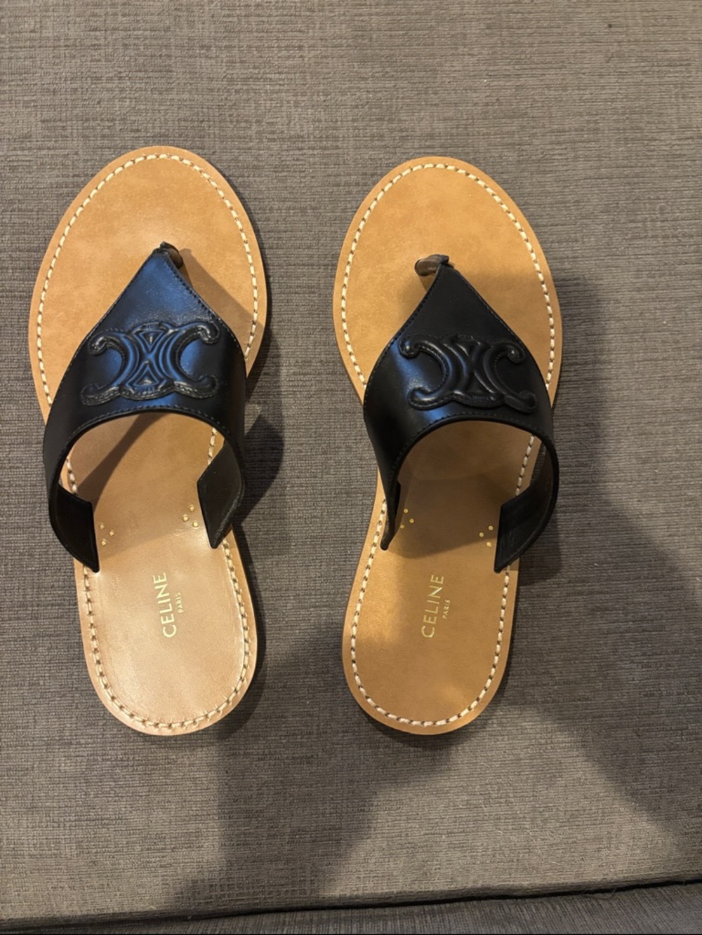 Celine Triomphe Leather Sandal
